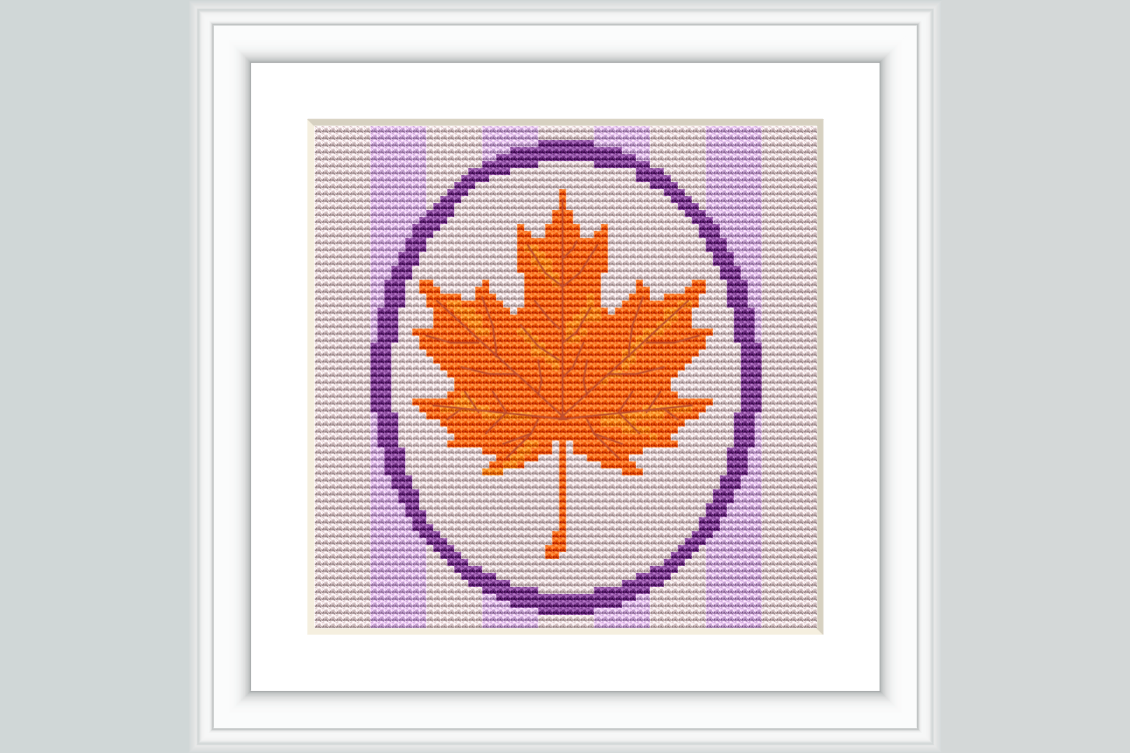 Purple Leaf Cross Stitch Pattern
