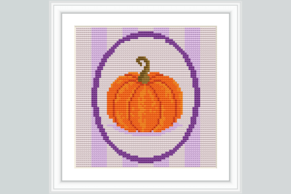Purple Pumpkin Cross Stitch Pattern