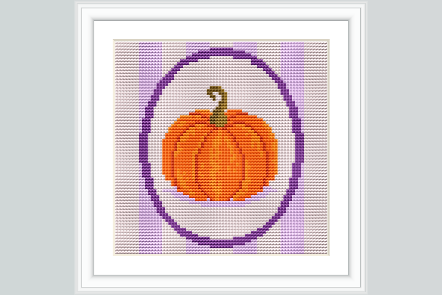 Purple Pumpkin Cross Stitch Pattern