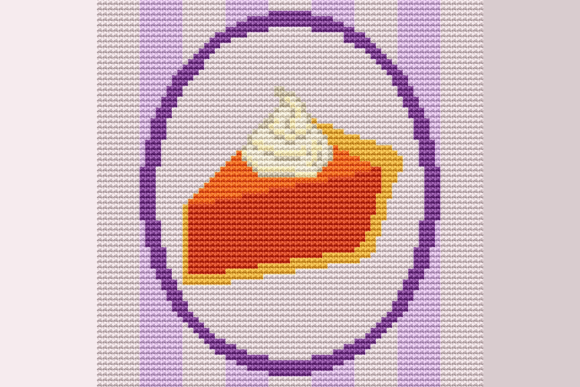 Purple Pumpkin Pie Cross Stitch Pattern