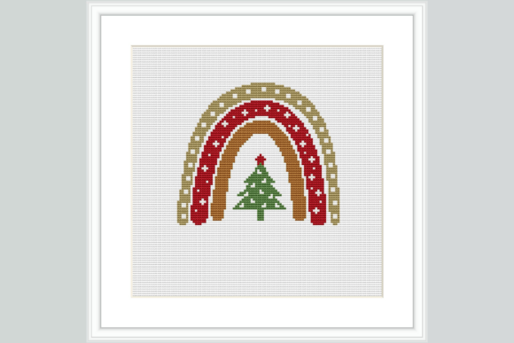 Rainbow Tree Cross Stitch Pattern