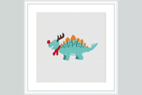 Reindeer Dino Cross Stitch Pattern