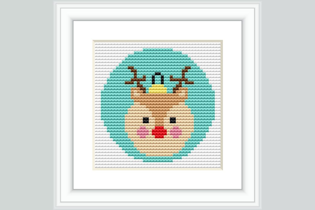 Reindeer Ornament Cross Stitch Pattern