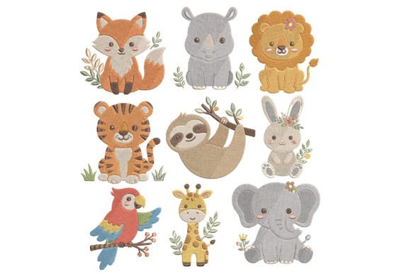 Safari Animals Machine Embroidery