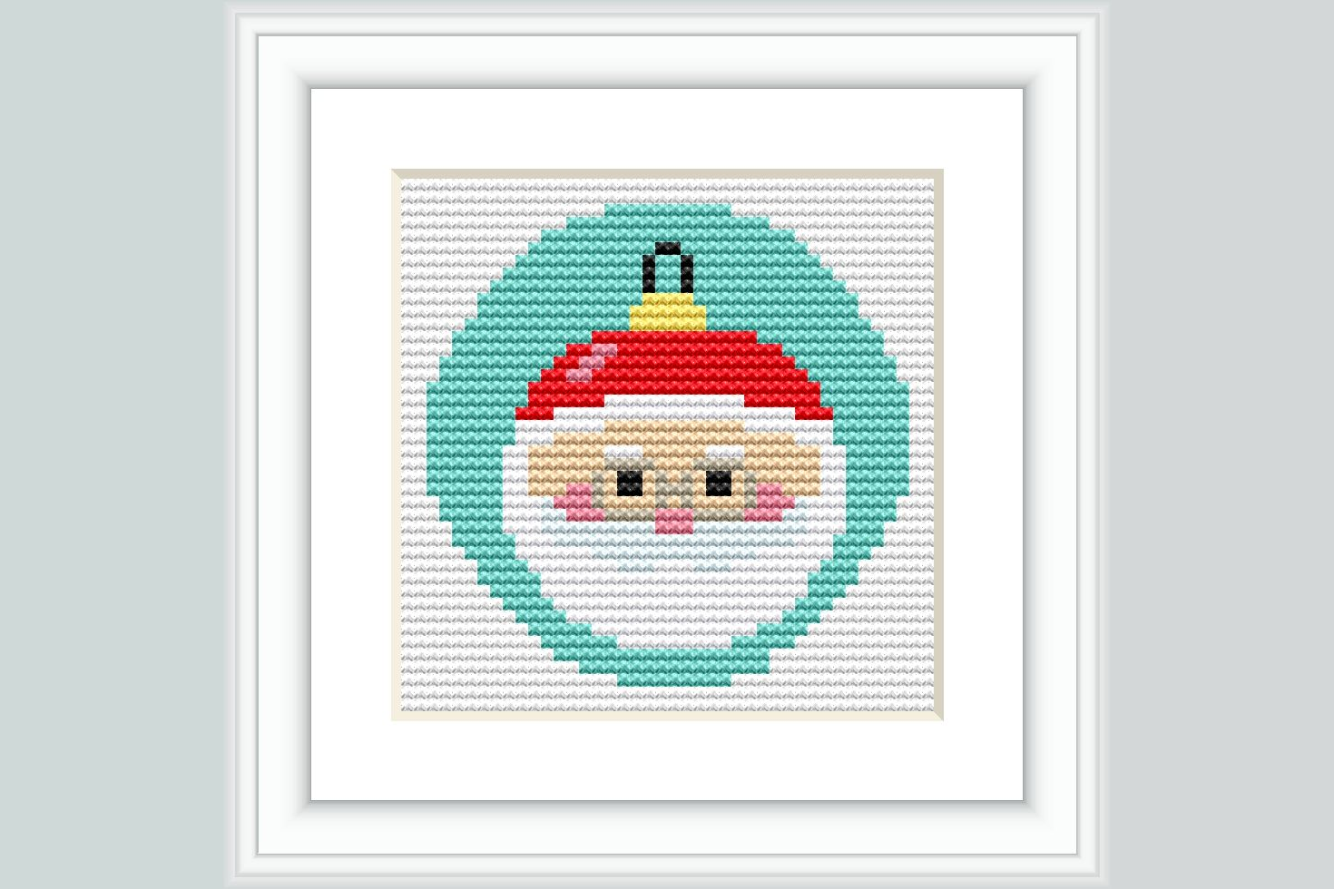 Santa Ornament Cross Stitch Pattern