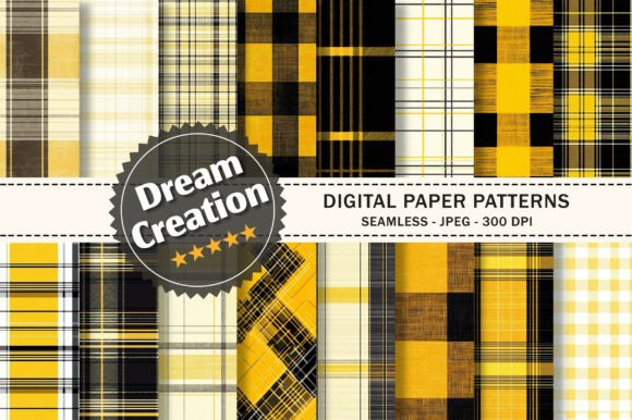 Seamless Yellow Plaid Pattern