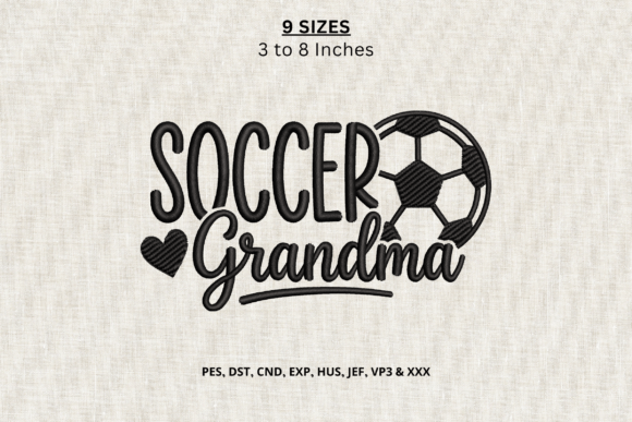 Soccer Grandma Machine Embroidery Design