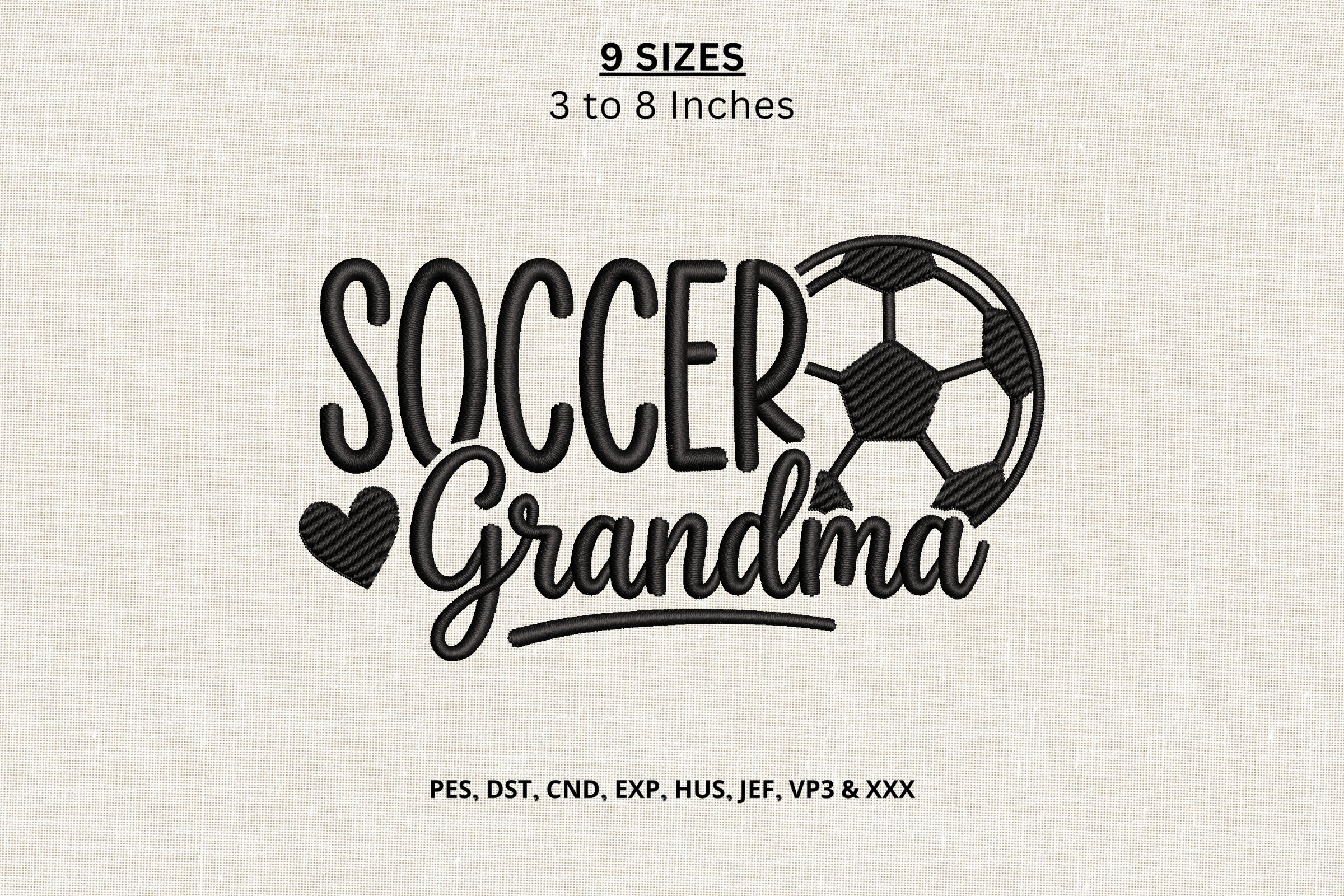 Soccer Grandma Machine Embroidery Design