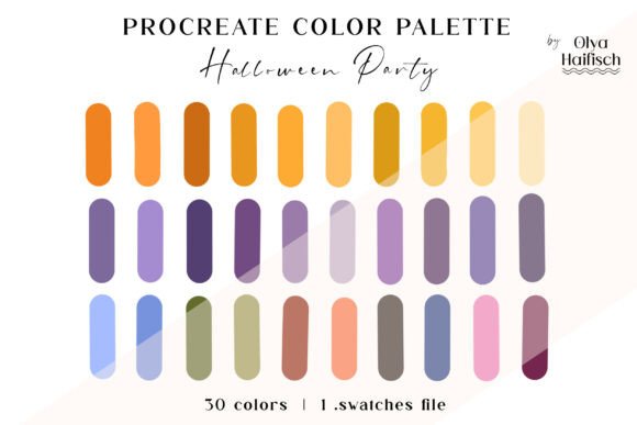 Spooky Halloween Procreate Color Palette Illustration Compléments Par Olya Haifisch