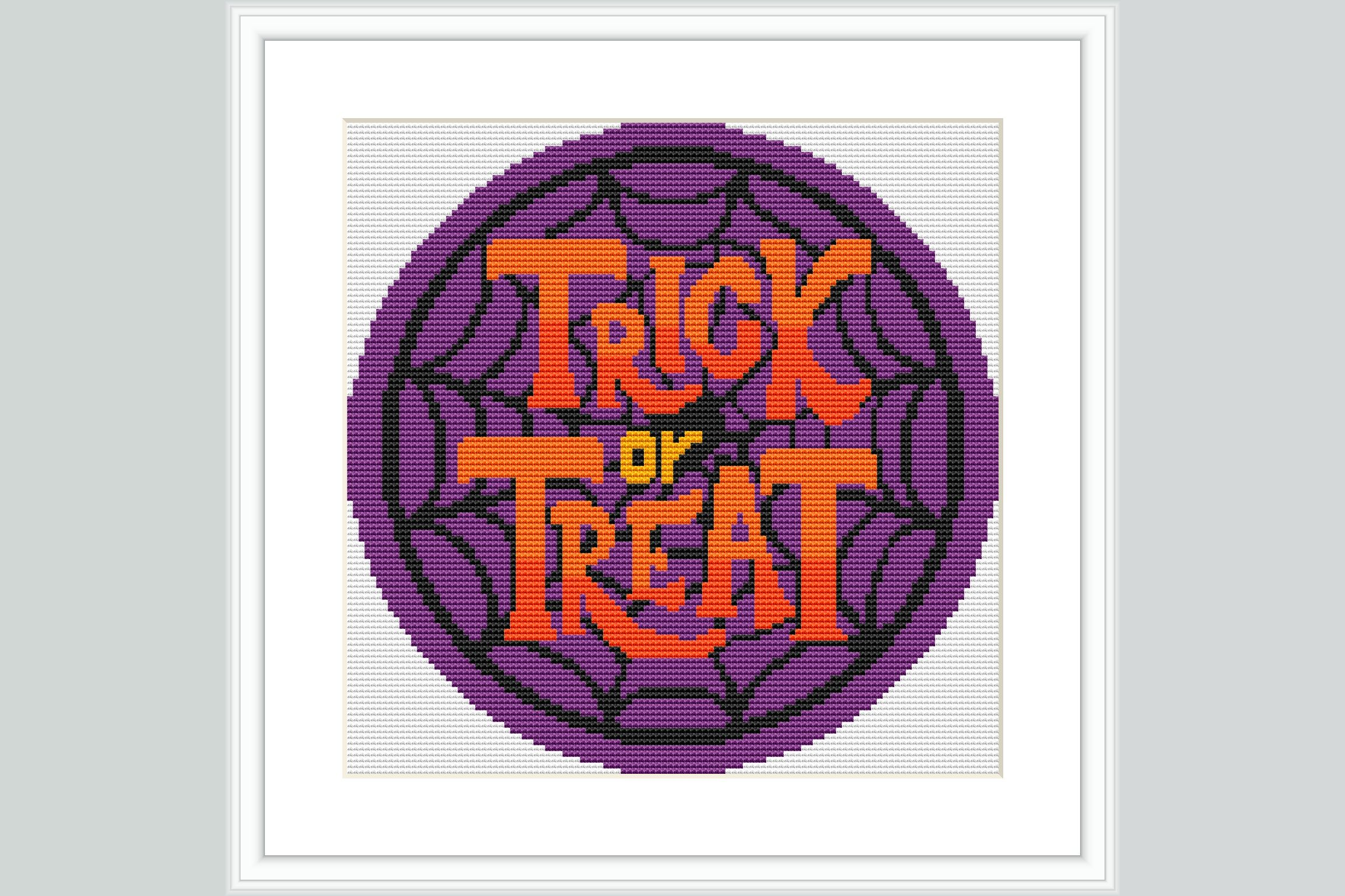Trick or Treat Web Cross Stitch Pattern