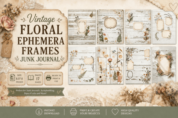 Vintage Floral Ephemera Junk Juornal