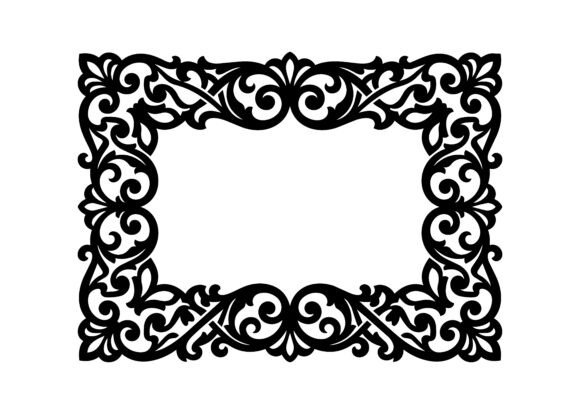 Vintage Floral Ornament Frame SVG