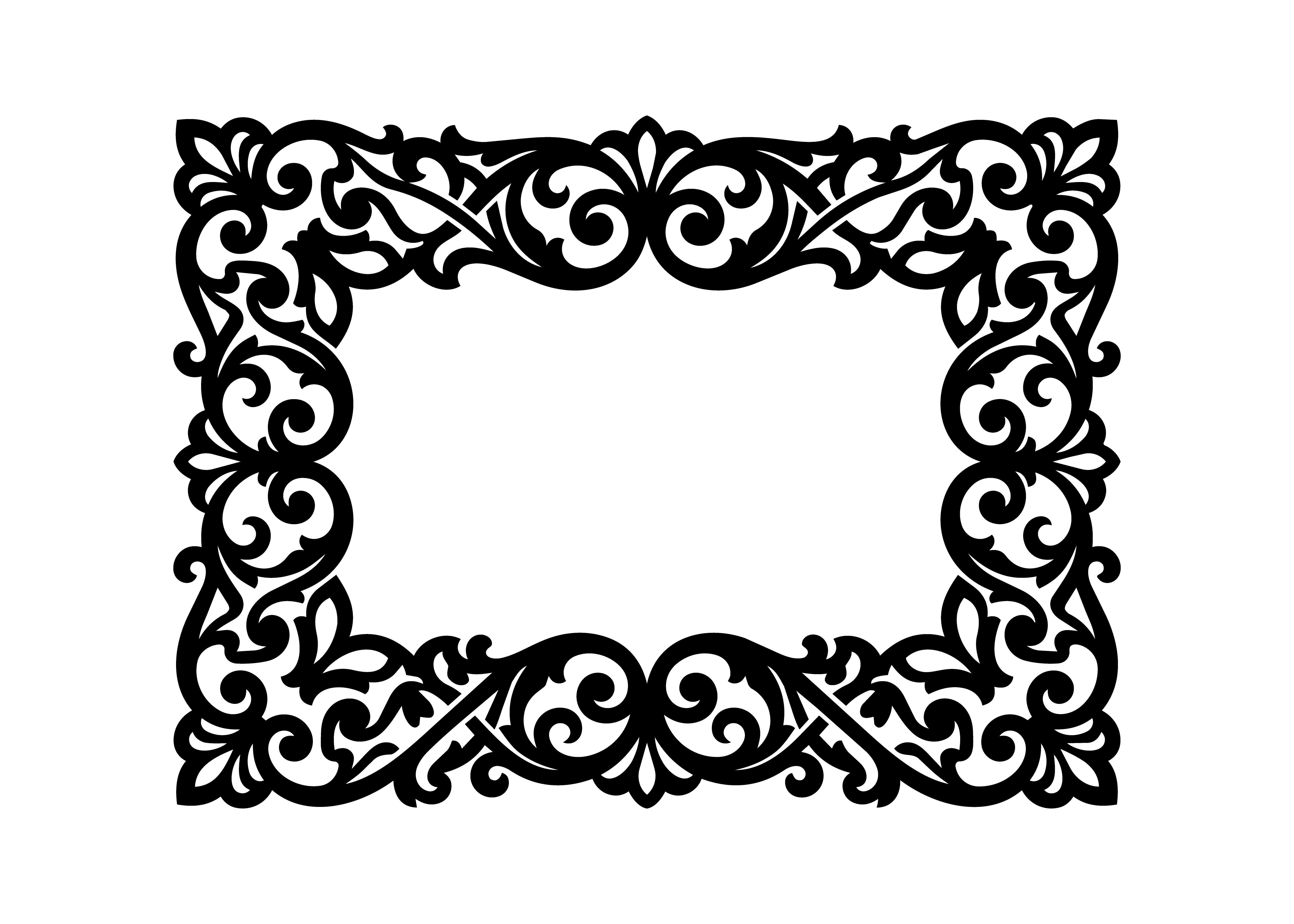 Vintage Floral Ornament Frame SVG