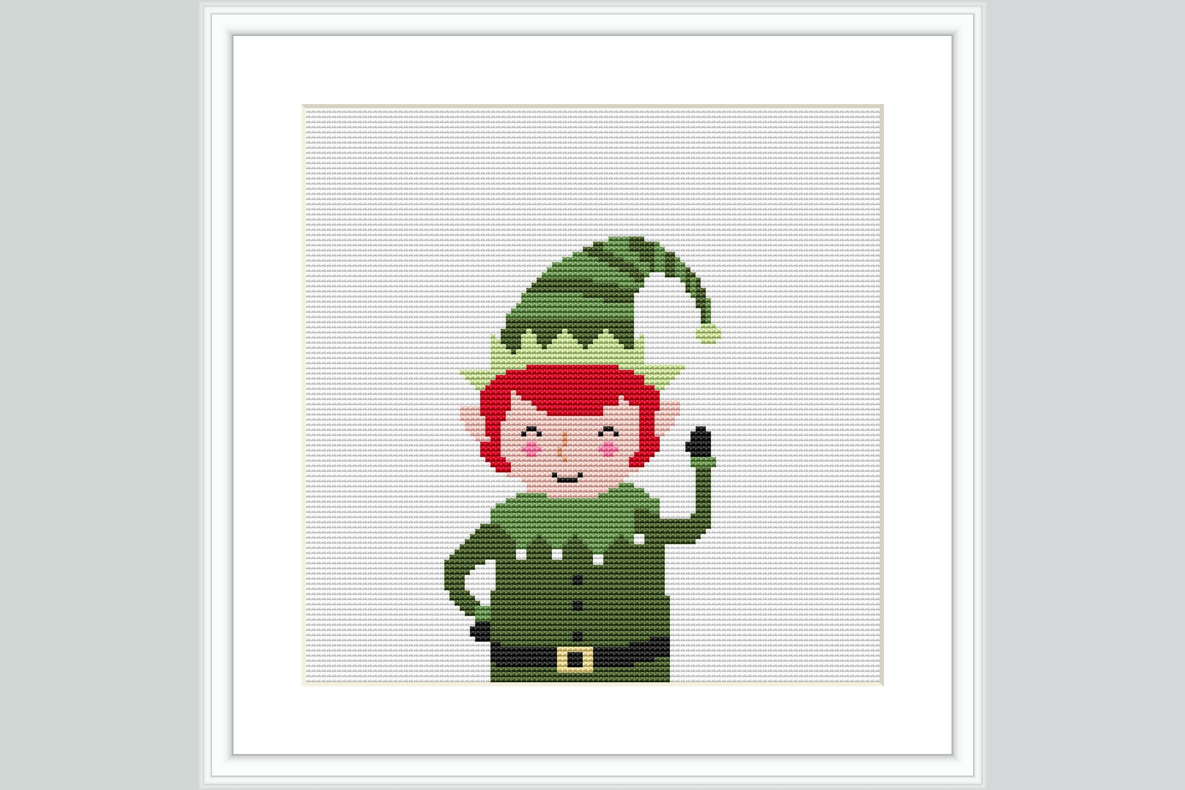 Waving Elf Cross Stitch Pattern