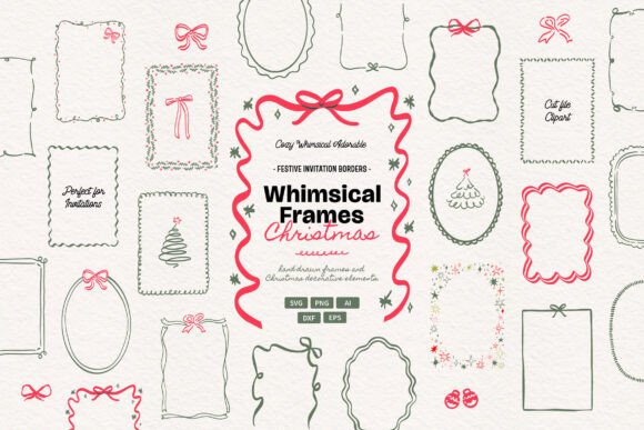 Whimsical Hand-Drawn Christmas Frames