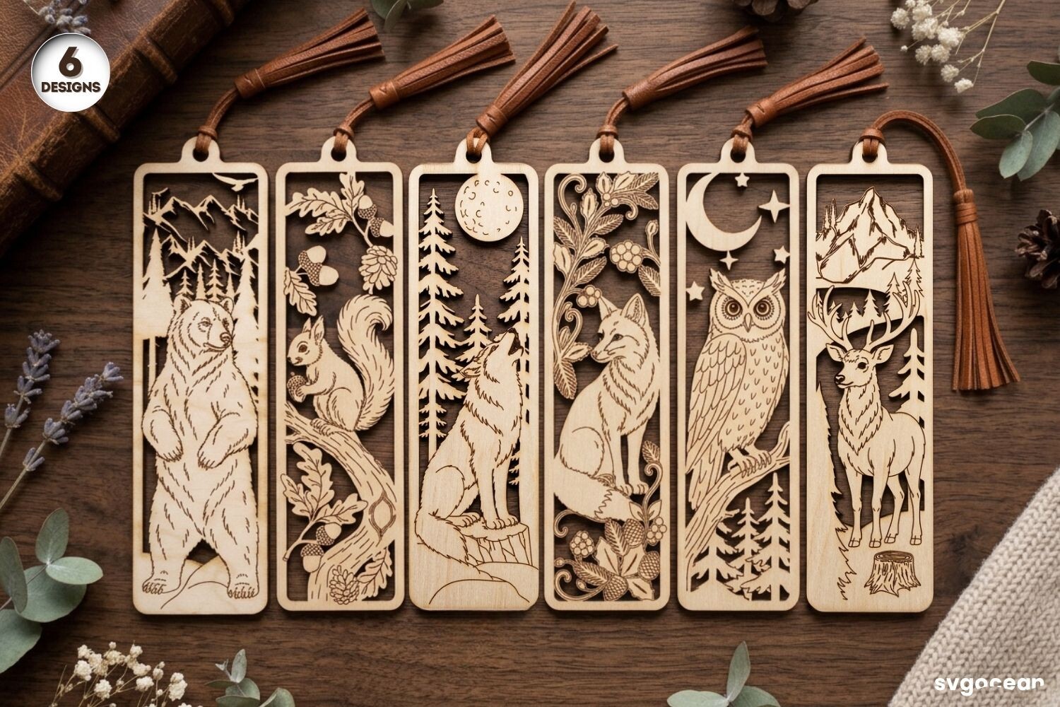 Winter Animals Bookmarks SVG Bundle