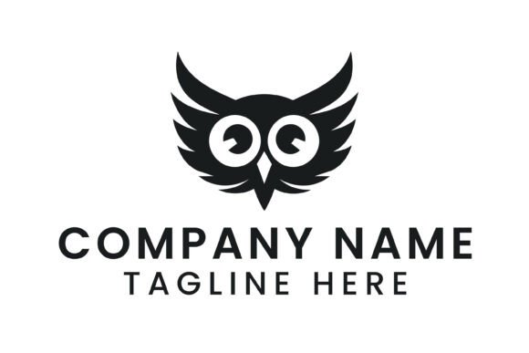 Wise Owl Head Vector Logo Template