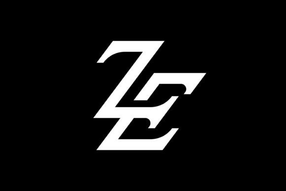 ZE Letter Geometric Serif Logo