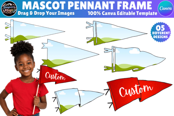 05 Mascot Pennant Canva Frame Set