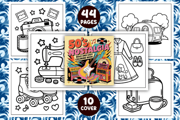 50's Nostalgia Bold and Easy Coloring