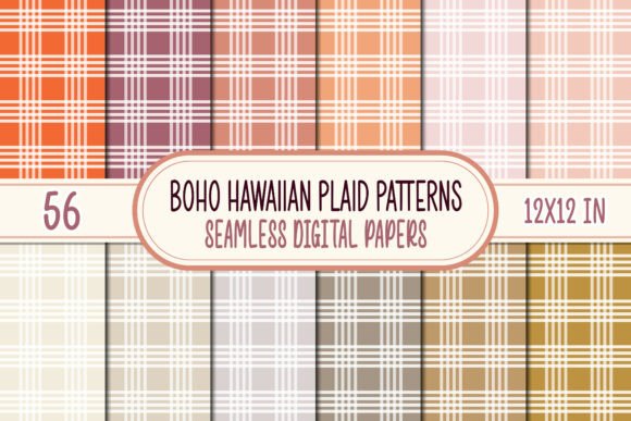 56 Boho Hawaiian Plaid Seamless Patterns