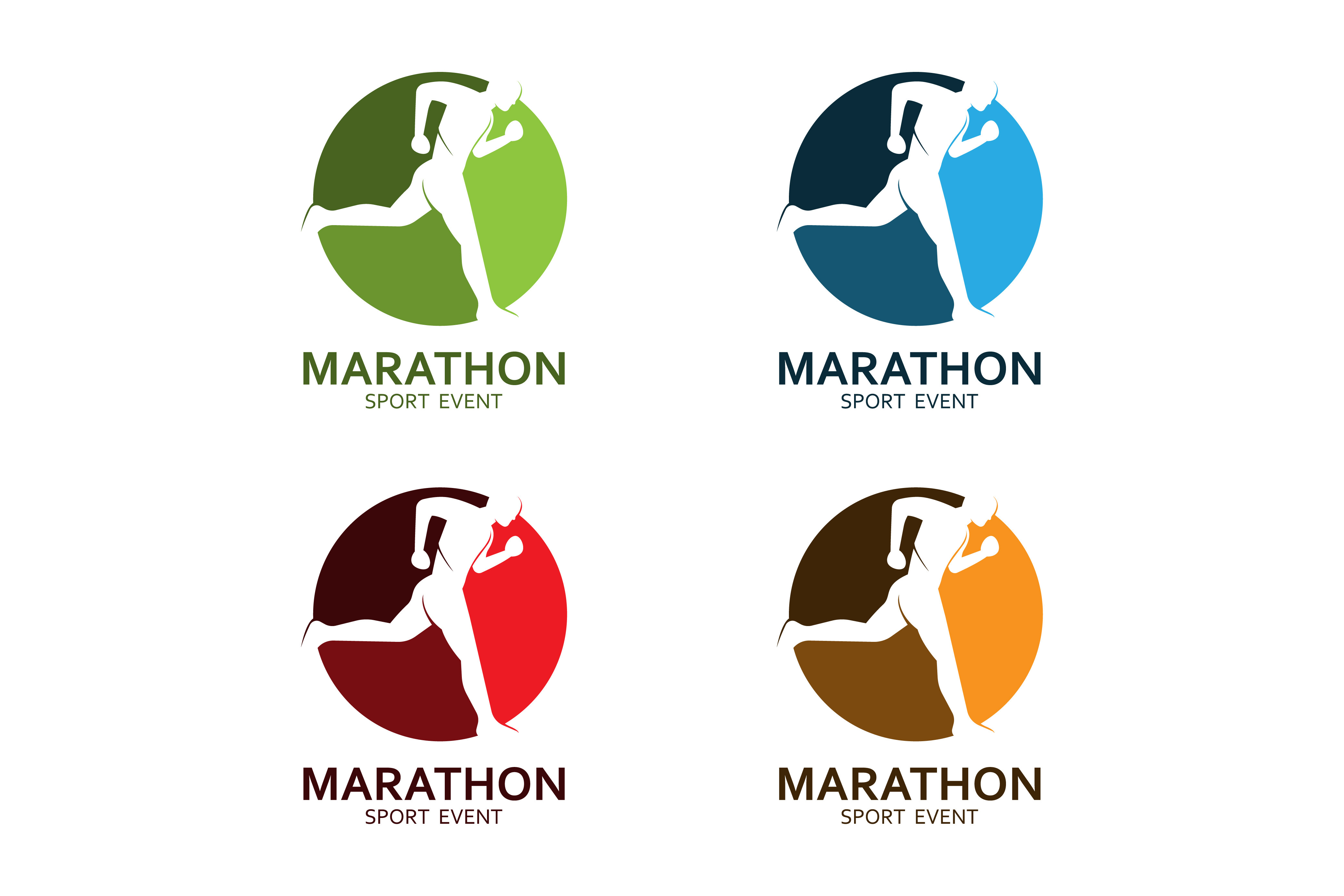 Abstract Running Man Silhouette Logo.