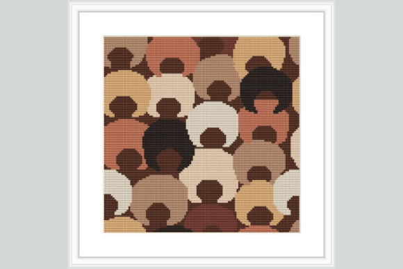Afro Silhouettes Cross Stitch Pattern
