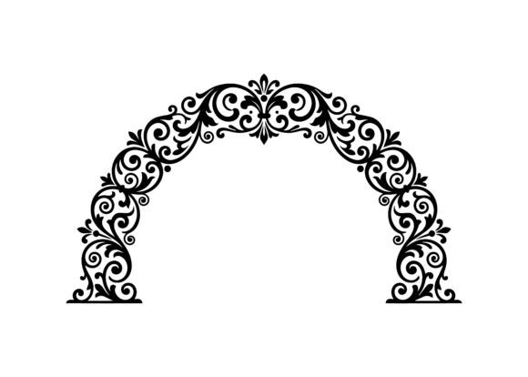 Antique Floral Arch Ornament SVG