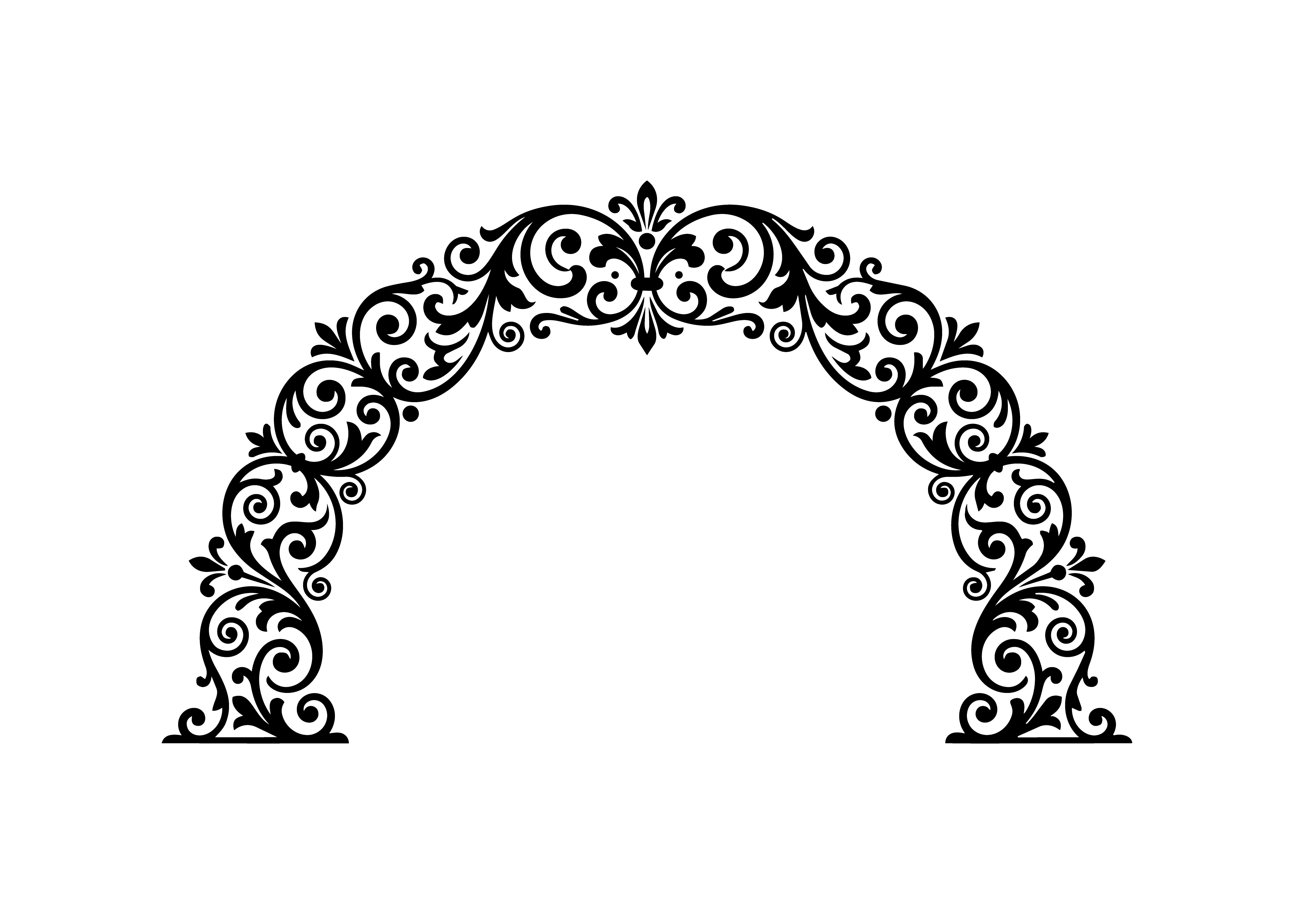 Antique Floral Arch Ornament SVG