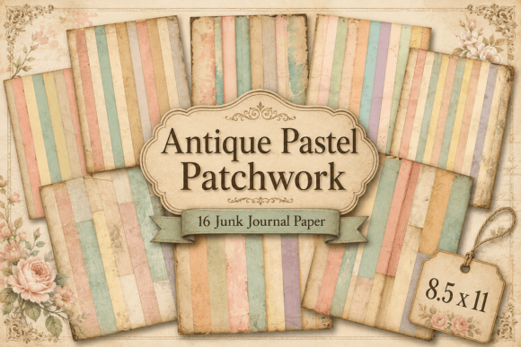 Antique Pastel Patchwork Junk Journal