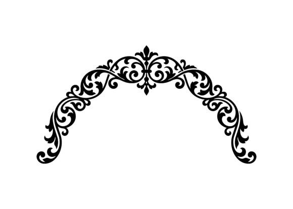 Art Nouveau Floral Arch Frame SVG
