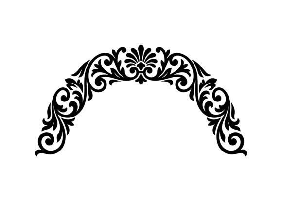 Baroque Botanical Arch Decor SVG