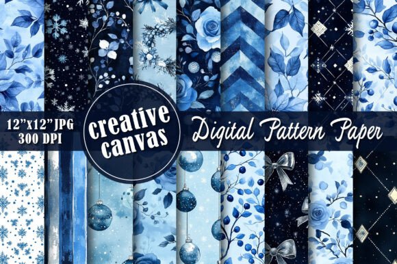 Blue Christmas Seamless Patterns