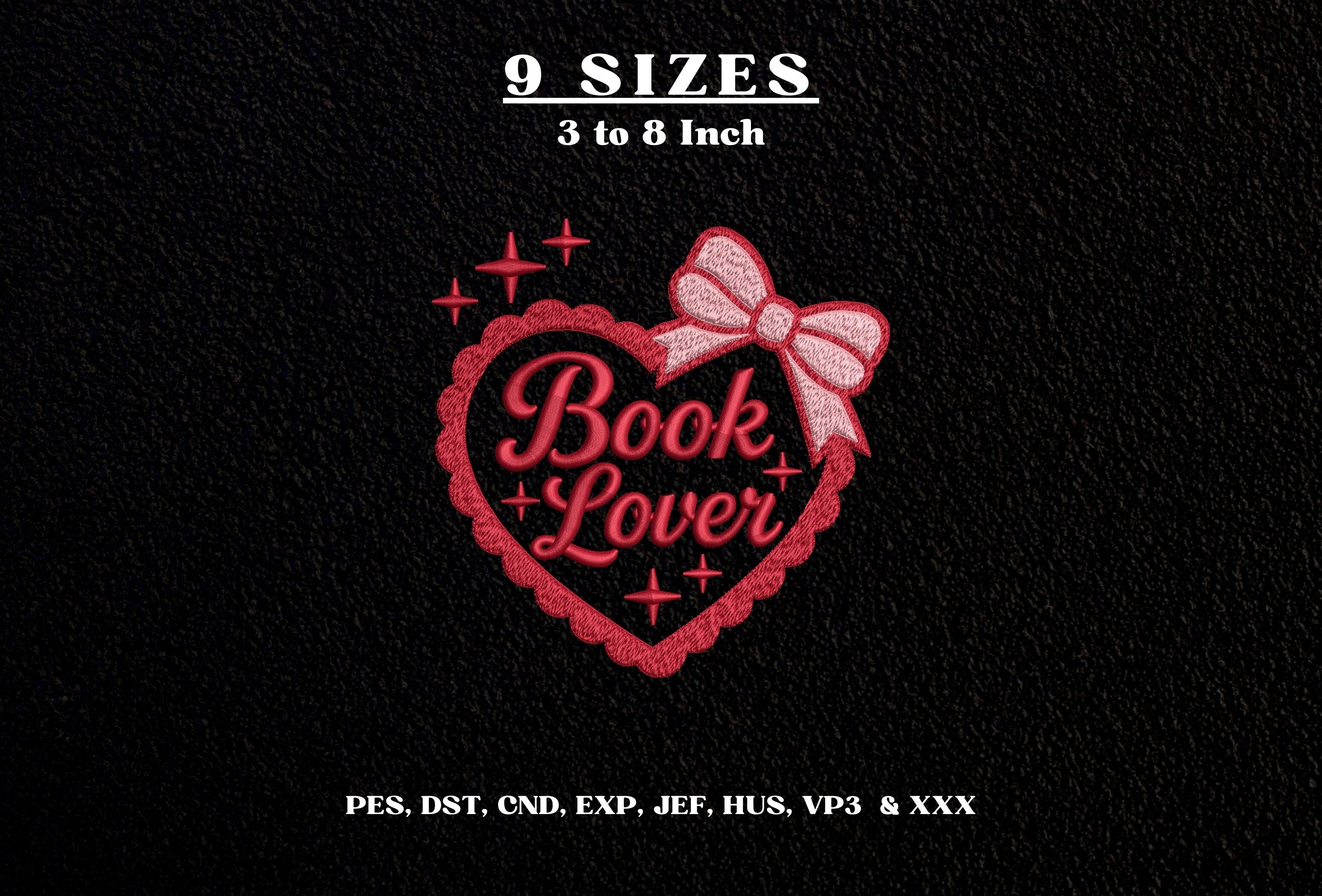 Book Lover Machine Embroidery Design DST