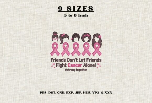 Breast Cancer Friends Machine Embroidery