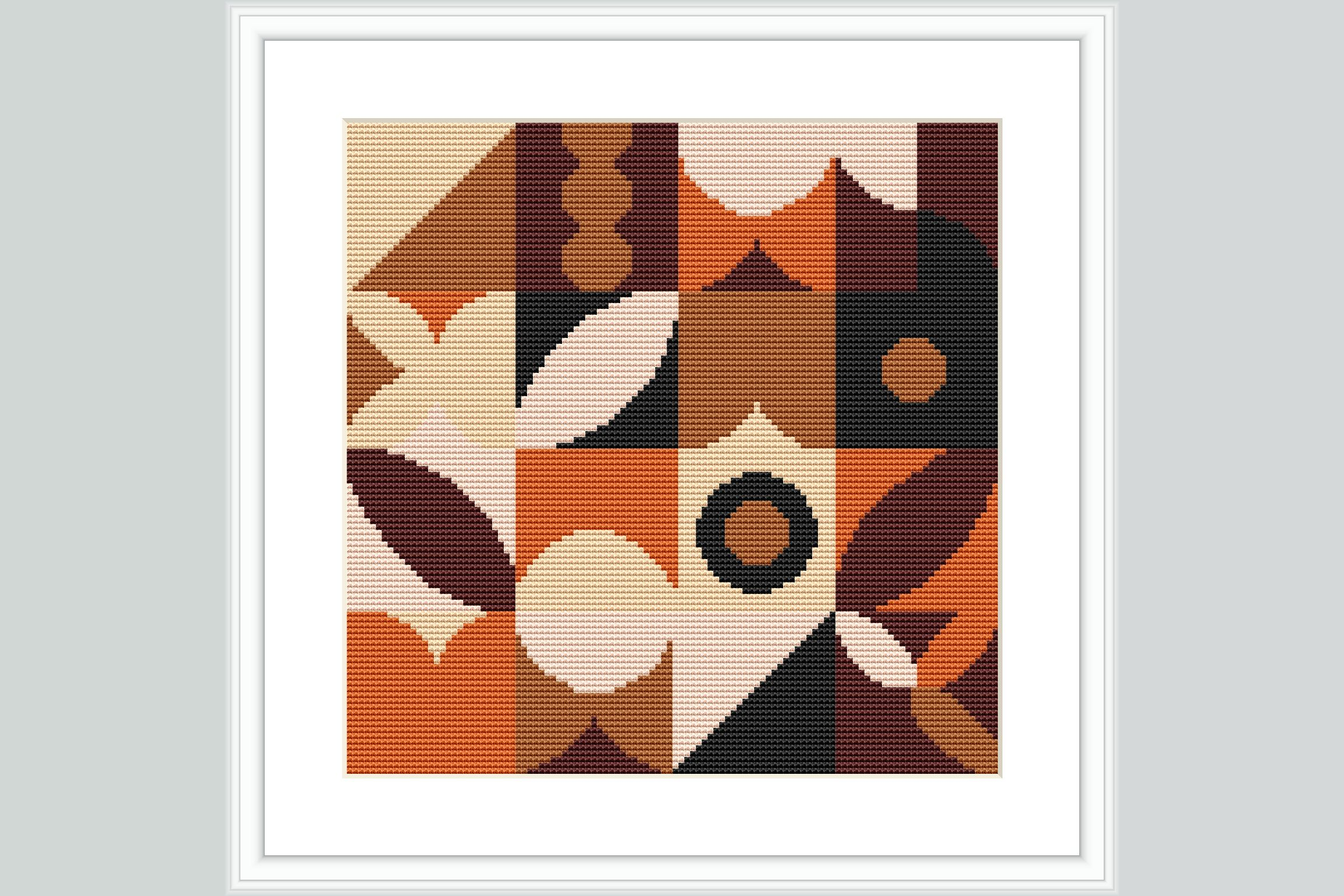 Brown Geometric Cross Stitch Pattern