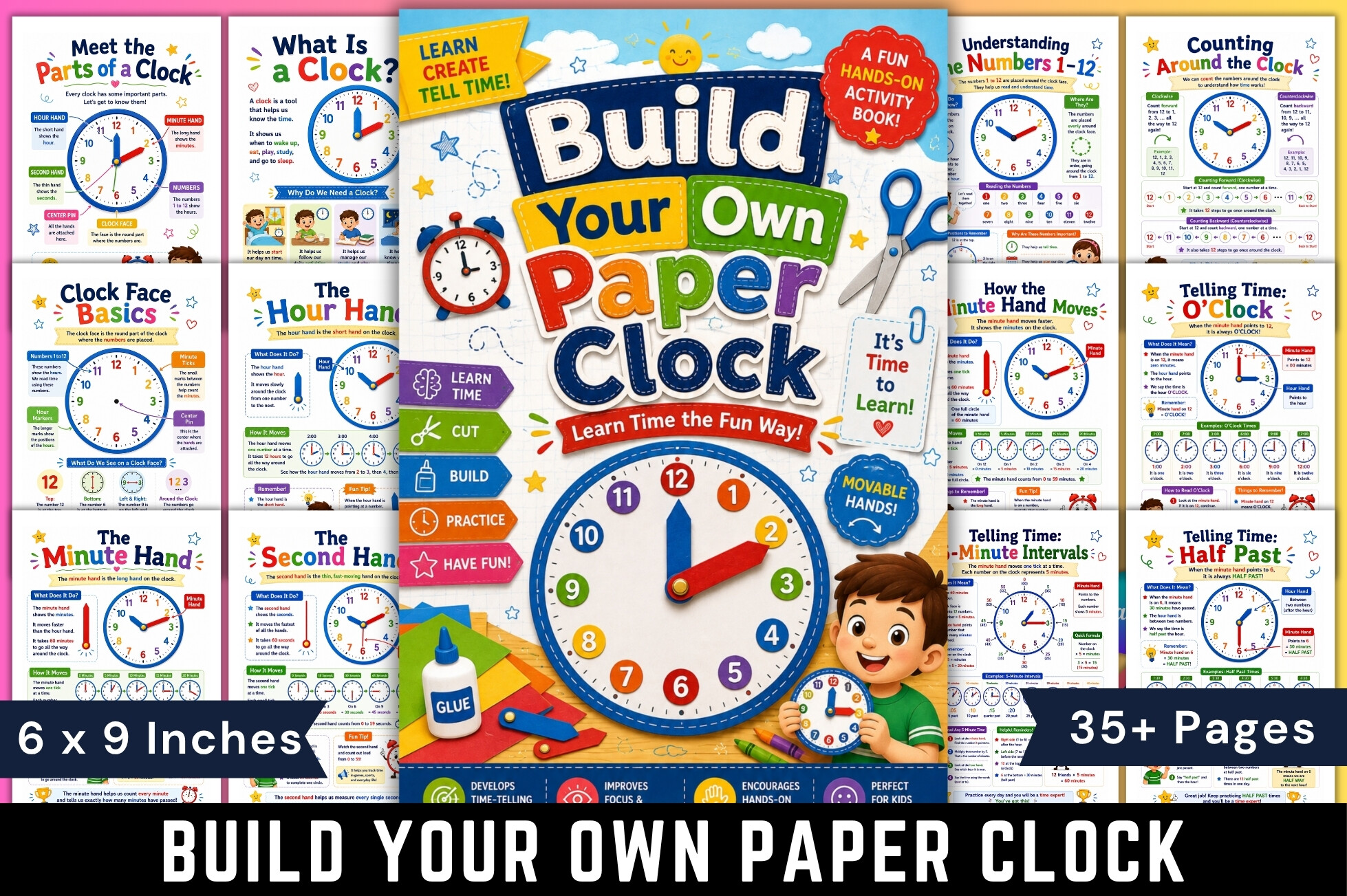 Build Your Own Paper Clock Activity Book
