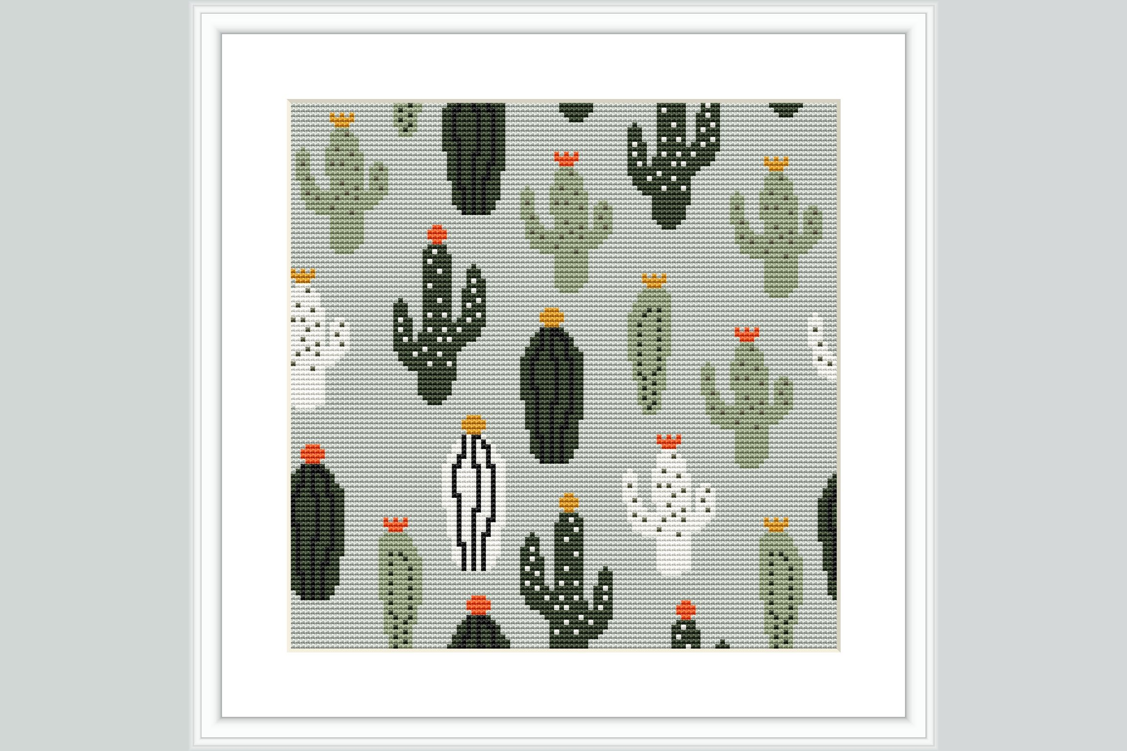 Cactus Garden Cross Stitch Pattern