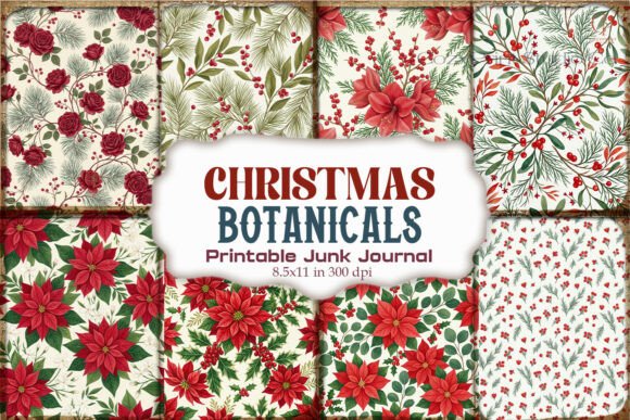 Christmas Botanicals Junk Journal Pages