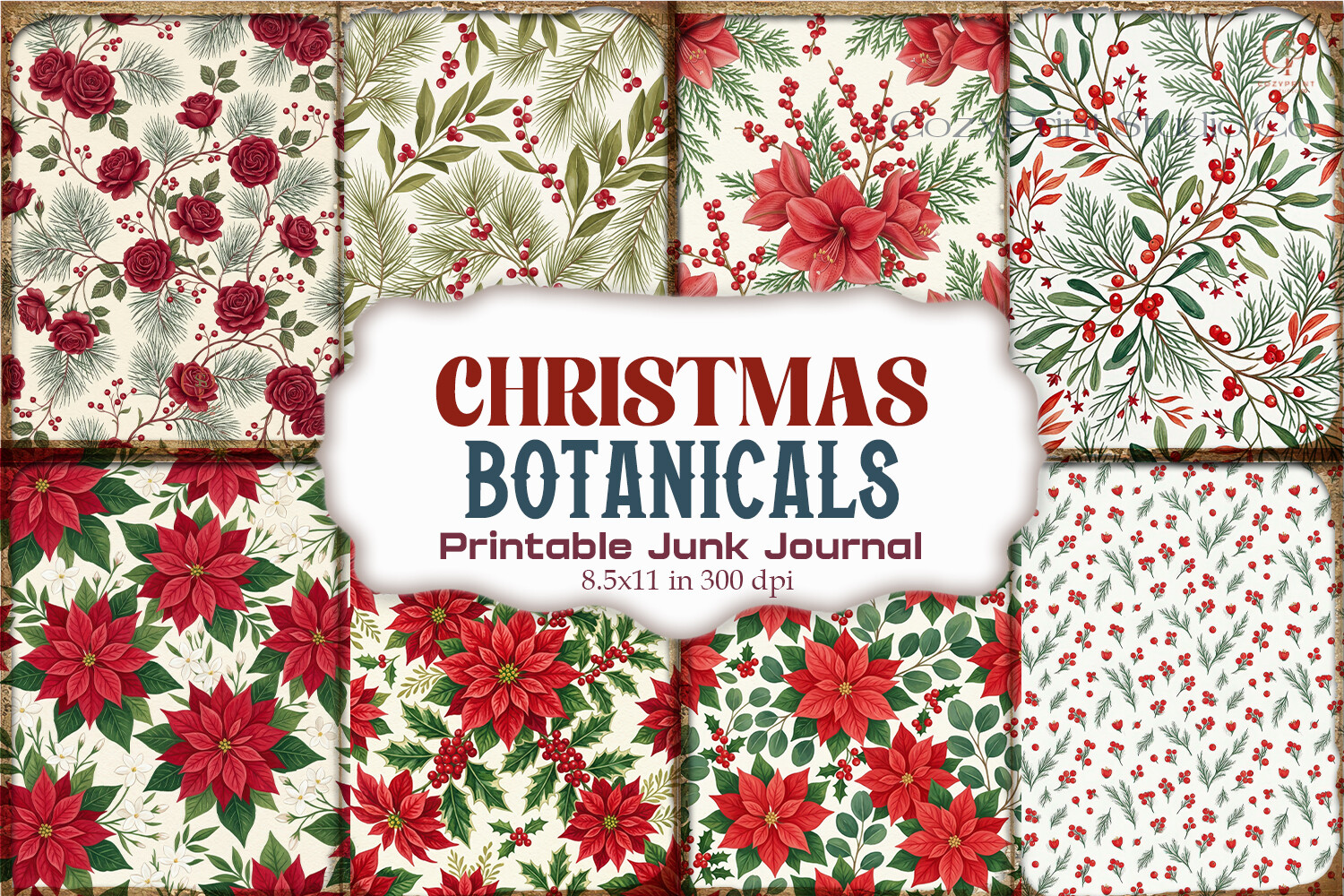Christmas Botanicals Junk Journal Pages