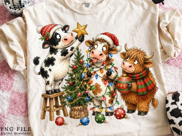 Christmas Highland Cows Sublimation
