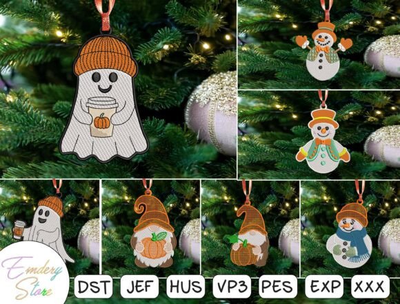 Christmas Ornament Embroidery Bundle