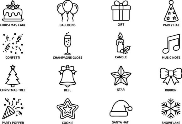 Christmas & Party Celebration Icons - La