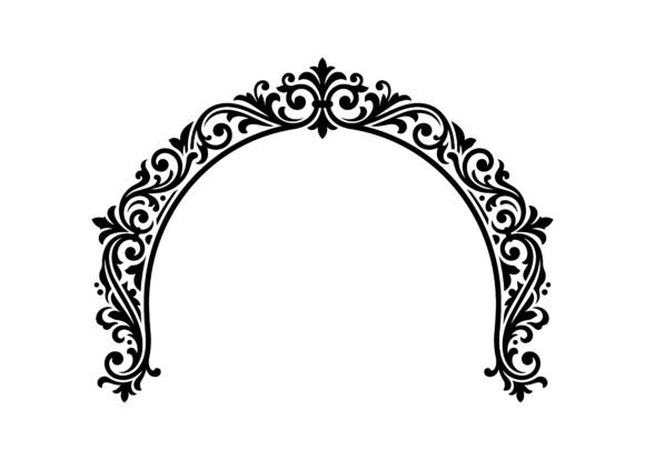 Classic Botanical Arch Flourish SVG