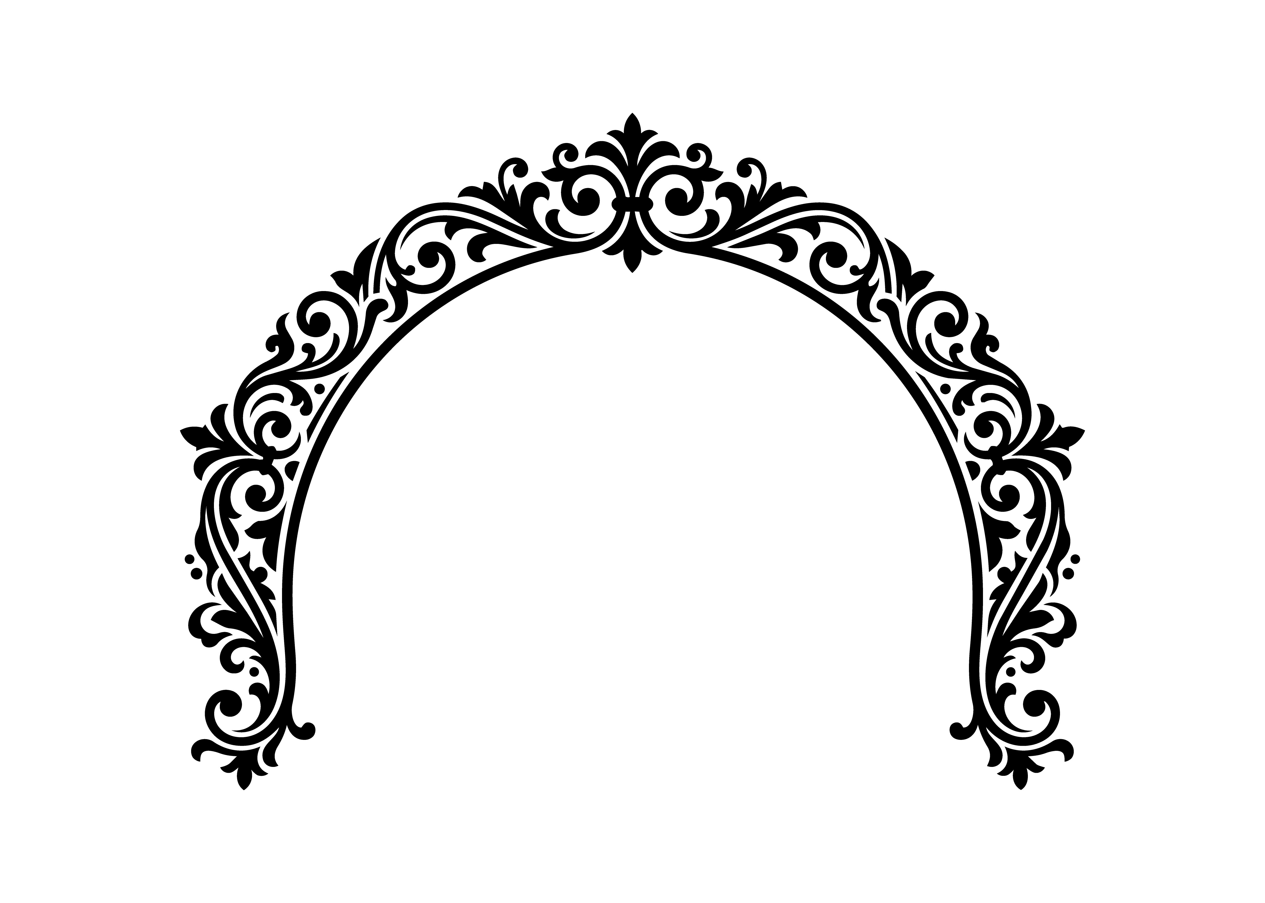 Classic Botanical Arch Flourish SVG