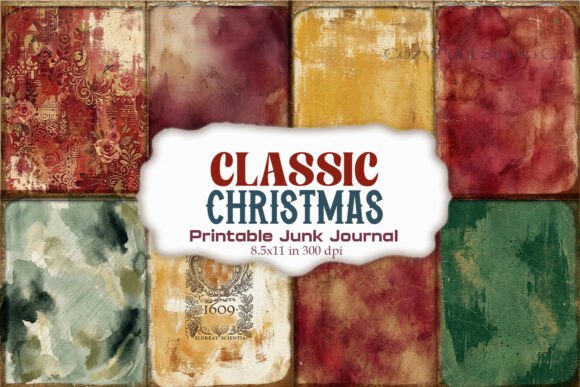 Classic Christmas Junk Journal Paper