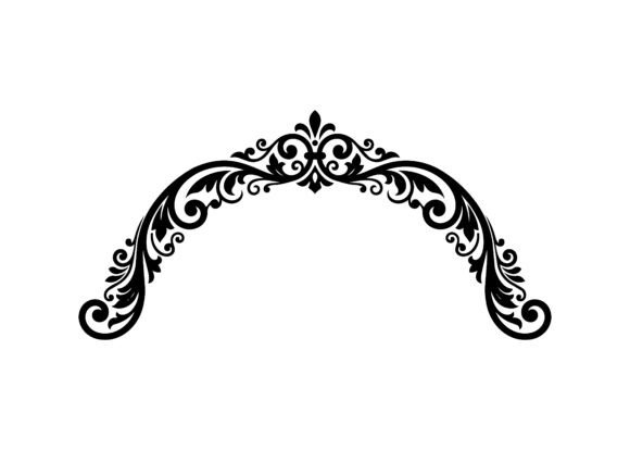 Classic Floral Crown Arch SVG