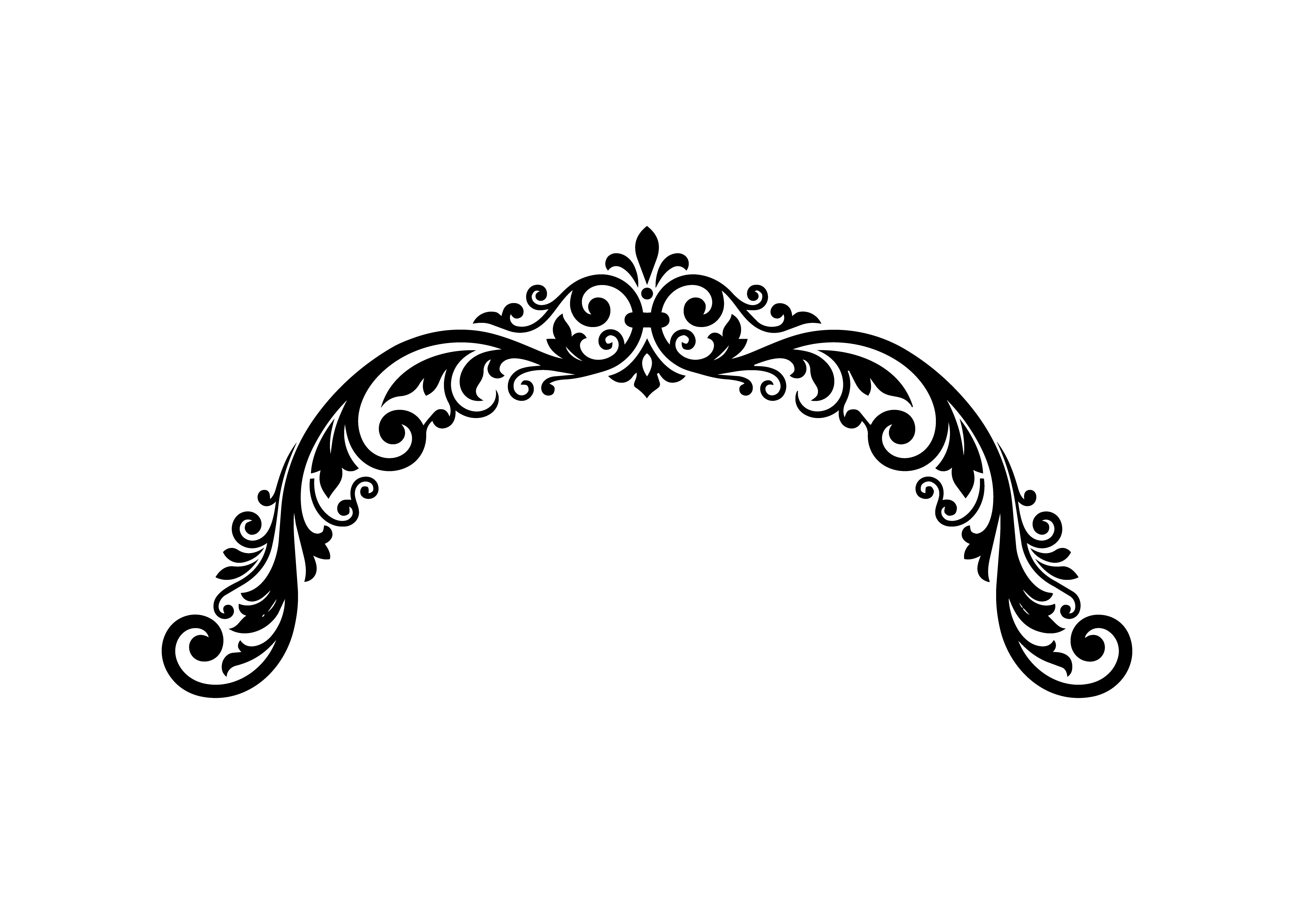 Classic Floral Crown Arch SVG
