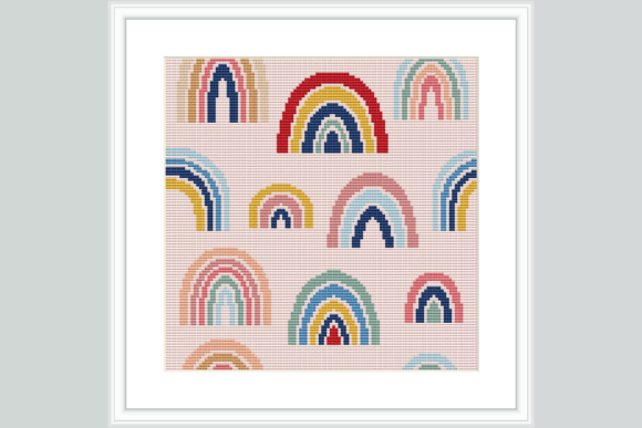 Colorful Rainbows Cross Stitch Pattern