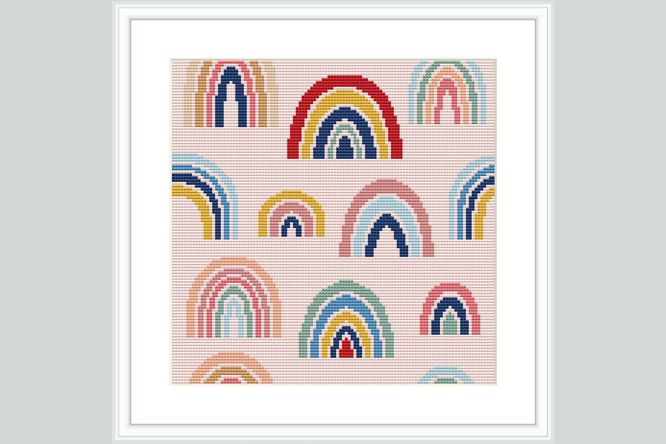 Colorful Rainbows Cross Stitch Pattern
